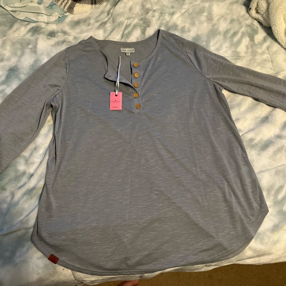 Simply Southern XXL Henley L/S top in gray